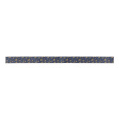 Menorah Star von David Pattern Navy Blue Hanukkah Satinband (Vorderseite)