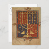 Menorah und andere Gefäße des Tempels Postkarte (Vorne/Hinten)