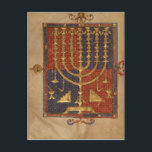 Menorah und andere Gefäße des Tempels Postkarte<br><div class="desc">Spanische Schule's Add Ms 15250 f.3v Menorah und andere Schiffe des Tempels, aus dem " Herzog von Sussex Spanische Bibel", Katalonien in der British Library, London, Großbritannien. Die Add Ms 15250 f.3v Menorah und andere Gefäße des Tempels, aus dem " Herzog von Sussex Spanische Bibel", Katalonien wurde um das 14....</div>