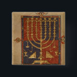 Menorah und andere Schiffe des Tempels Button<br><div class="desc">Der spanischen Schule addieren Frau 15250 f.3v Menorah und andere Schiffe des Tempels,  vom "Herzog spanischer Bibel Sussex",  Katalonien fanden am British Library,  London,  Großbritannien. Die hinzufügenfrau 15250 f.3v Menorah und andere Schiffe vom Tempel,  vom "Herzog spanischer Bibel Sussex",  Katalonien wurde um das 14. Jahrhundert hergestellt.</div>