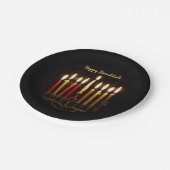 Menorah und Candles Hanukah Lights Pappteller (Schrägansicht)