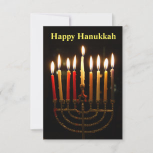 Menorah und Candles Hanukkah Fotokarte