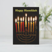 Menorah und Candles Hanukkah Fotokarte (Stehend Vorderseite)