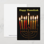 Menorah und Candles Hanukkah Fotokarte (Vorne/Hinten)