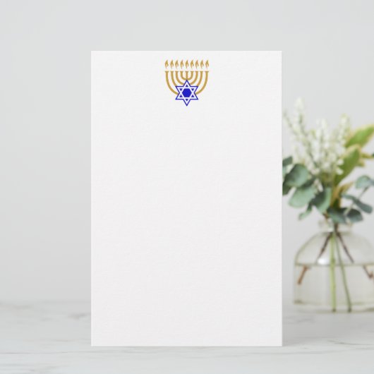 Menorah und der Davidsstern Briefpapier (Stehend Vorderseite)