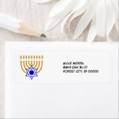 Menorah und der Star des David Label (Insitu)