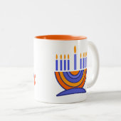 Menorah und Dreidels Hanukkah Gift Zweifarbige Tasse (VorderseiteRechts)