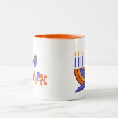 Menorah und Dreidels Hanukkah Gift Zweifarbige Tasse (Mittel)