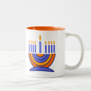 Menorah und Dreidels Hanukkah Gift Zweifarbige Tasse