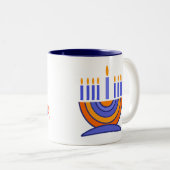 Menorah und Dreidels Hanukkah Gift Zweifarbige Tasse (VorderseiteRechts)