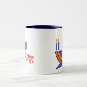 Menorah und Dreidels Hanukkah Gift Zweifarbige Tasse (Mittel)