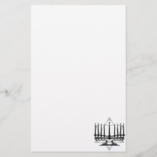 Menorah und Stern Briefpapier (Vorderseite)