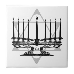Menorah und Stern Fliese