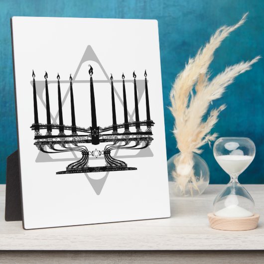 Menorah und Stern Fotoplatte (Seite)