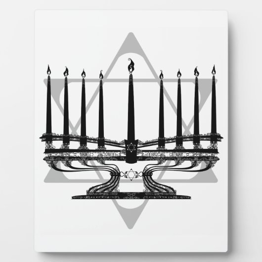 Menorah und Stern Fotoplatte (Vorderseite)