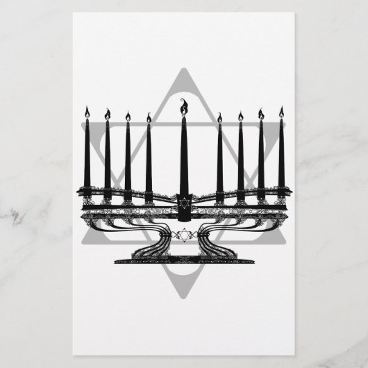 Menorah und Stern I Briefpapier (Vorderseite)