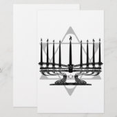 Menorah und Stern I Briefpapier (Vorne/Hinten)
