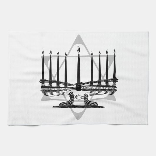Menorah und Stern I Geschirrtuch (Horizontal)