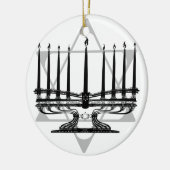 Menorah und Stern I Keramik Ornament (Links)