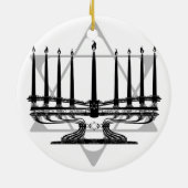 Menorah und Stern I Keramik Ornament (Hinten)