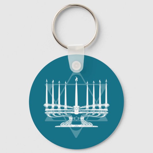 Menorah und Stern IV Schlüsselanhänger (Vorderseite)