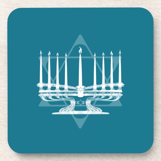 Menorah und Stern IV Untersetzer (Vorderseite)
