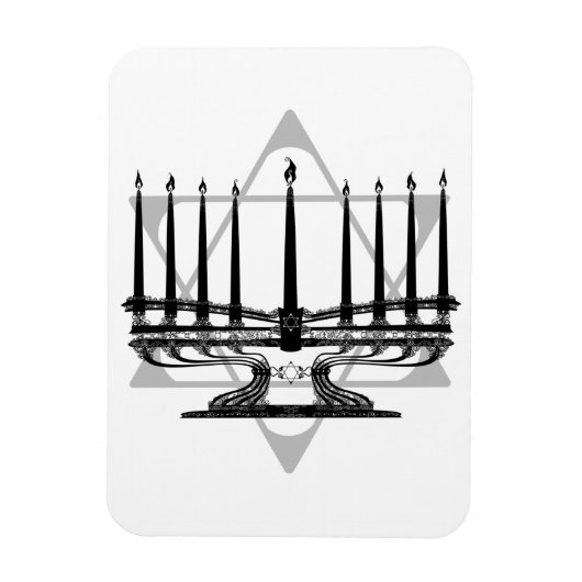 Menorah und Stern Magnet (Vertikal)