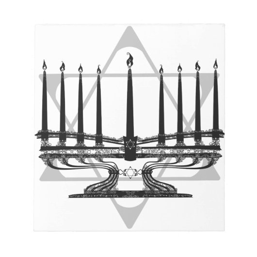 Menorah und Stern Notizblock (Vorderseite)