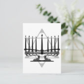 Menorah und Stern Postkarte (Stehend Vorderseite)