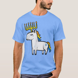Menorah Unicorn Jewnicorn Hanukkah Pajamas Chanuka T-Shirt