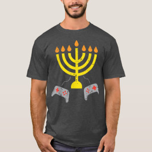 Menorah Video Game Controller Gamer Hanukkah Boys T-Shirt