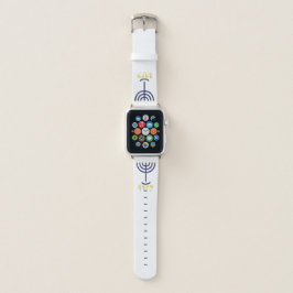 Menorah Watch Band Navy Gold