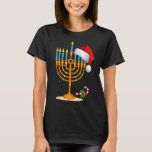 Menorah Weihnachtsmannmütze Chanukah Hanukkah Jewi T-Shirt<br><div class="desc">Menorah Weihnachtsmannmütze Chanukah Hanukkah jüdisch Weihnachtsfeiertag Pajama</div>