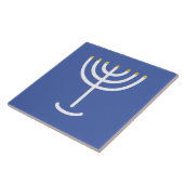 Menorah White Gold Blue Fliese (Seite)