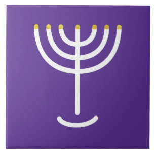 Menorah White Gold Lila Fliese