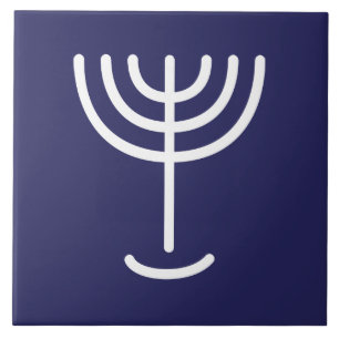 Menorah White Navy Fliese