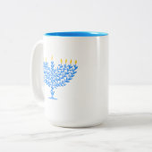 Menorah Zweifarbige Tasse (Vorderseite Links)