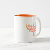 Menorah Zweifarbige Tasse (VorderseiteRechts)