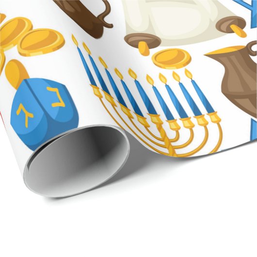 Menorah's For Hanukkah Geschenkpapier (Rolleneckpunkt)