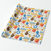 Menorahs für Chanukka Geschenkpapier (Ungerollt)