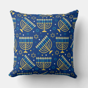 Menorahs und Der Star von David Hanukah Pattern Kissen