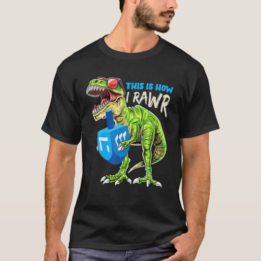 Menorasaurus Dies, wie ich Roll Dinosaur Hanukkah  T-Shirt (Vorderseite)