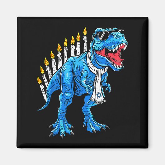 Menorasaurus Hanukkah T Rex Dinosaur Dino Chanukah Magnet (Vorne)