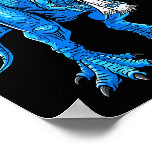 Menorasaurus Hanukkah T Rex Dinosaur Dino Chanukah Poster (Ecke)