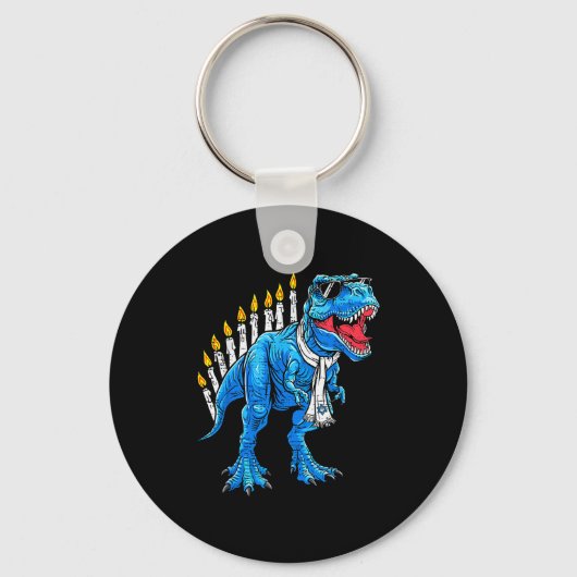 Menorasaurus Hanukkah T Rex Dinosaur Dino Chanukah Schlüsselanhänger (Vorderseite)