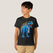 Menorasaurus Hanukkah T Rex Dinosaur Dino Chanukah T-Shirt (Vorne ganz)