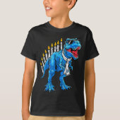 Menorasaurus Hanukkah T Rex Dinosaur Dino Chanukah T-Shirt (Vorderseite)