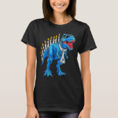 Menorasaurus Hanukkah T Rex Dinosaur Dino Chanukah T-Shirt (Vorderseite)