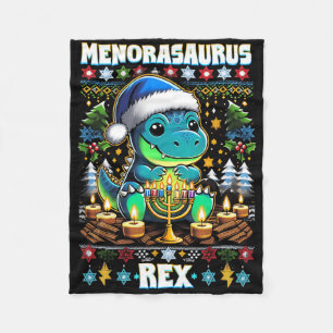 Menorasaurus Rex Dino Trex hässlicher Weihnachtspu Fleecedecke