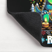 Menorasaurus Rex Dino Trex Ugly Christmas Sweater Mousepad (Ecke)